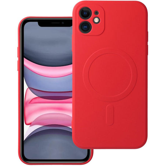 MagSafe puzdro pre Apple iPhone 11, OEM, Silicone Mag, červené