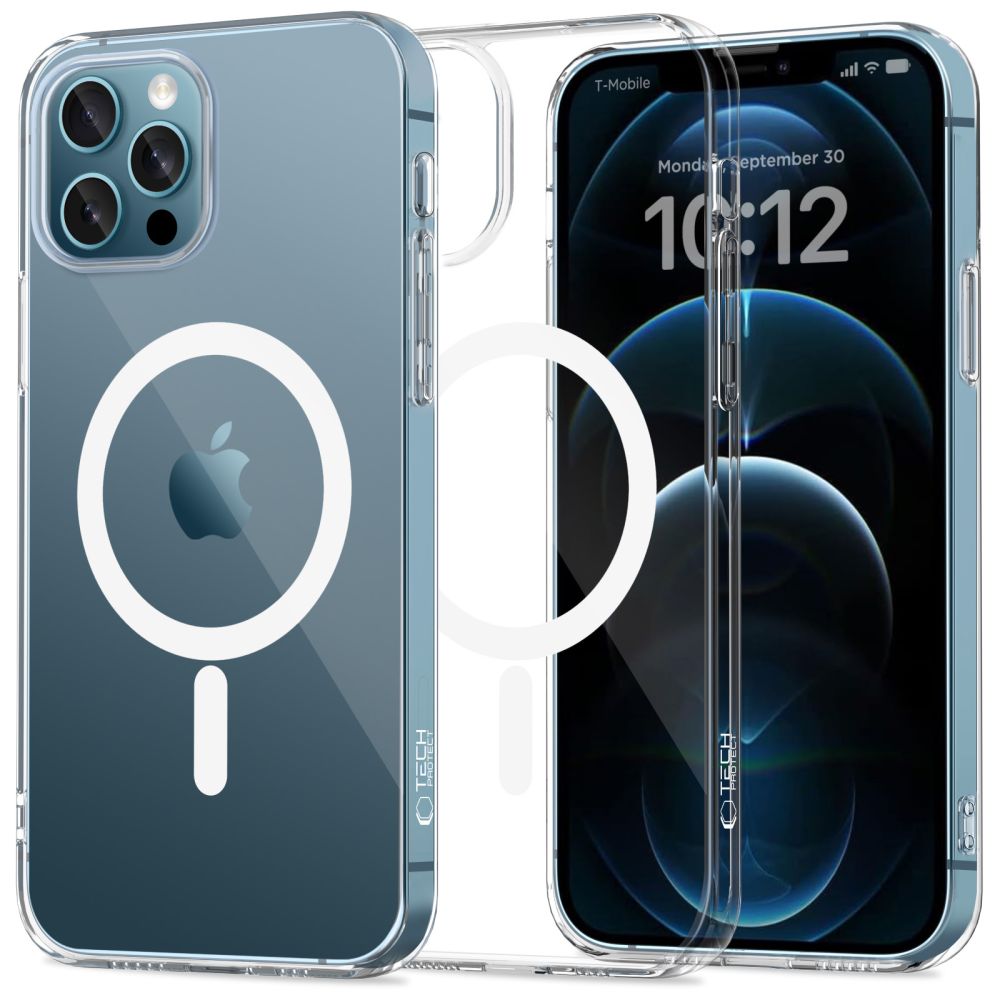 Puzdro MagSafe pre Apple iPhone 12 / 12 Pro, Tech-Protect, Flexair, Priehľadné