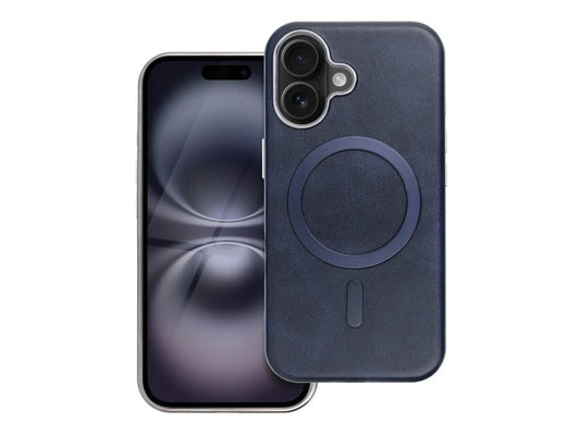 Puzdro MagSafe pre Apple iPhone 14 Pro, OEM, Gentleman Mag, Tmavomodrá
