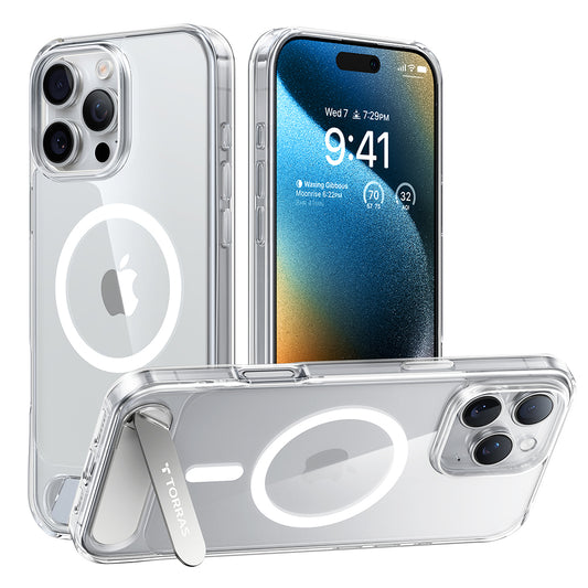 Puzdro MagSafe pre Apple iPhone 16 Pro Max, Torras, Pstand, Transparentné