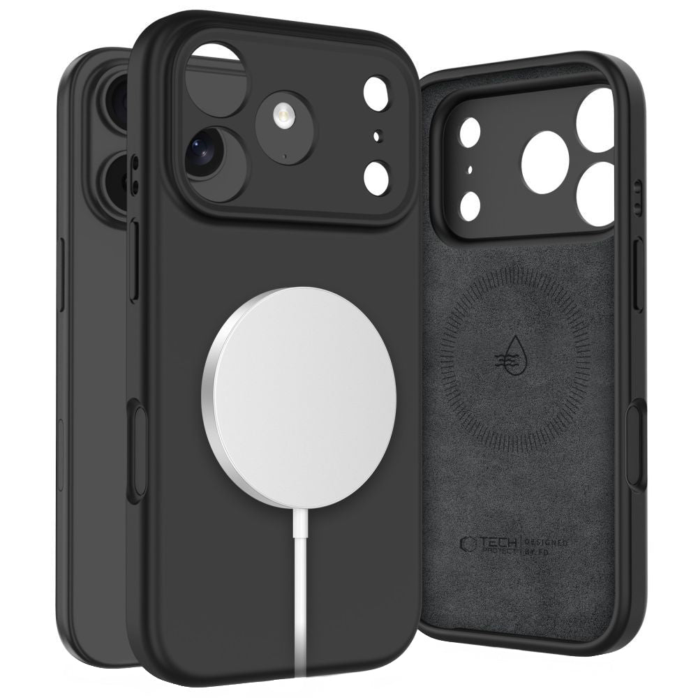 Puzdro MagSafe pre Apple iPhone 17 Pro Max, Tech-Protect, Silikónové, Čierne