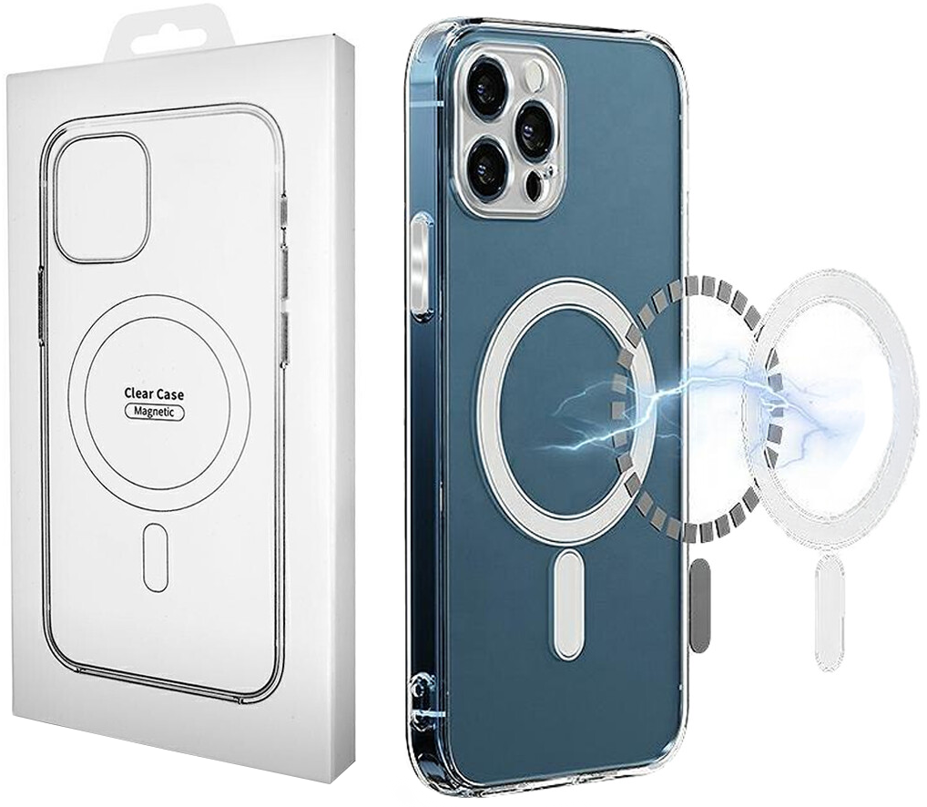 MagSafe puzdro pre Apple iPhone 16 Pro Max, OEM, priehľadné s ochranou kamery, transparentné