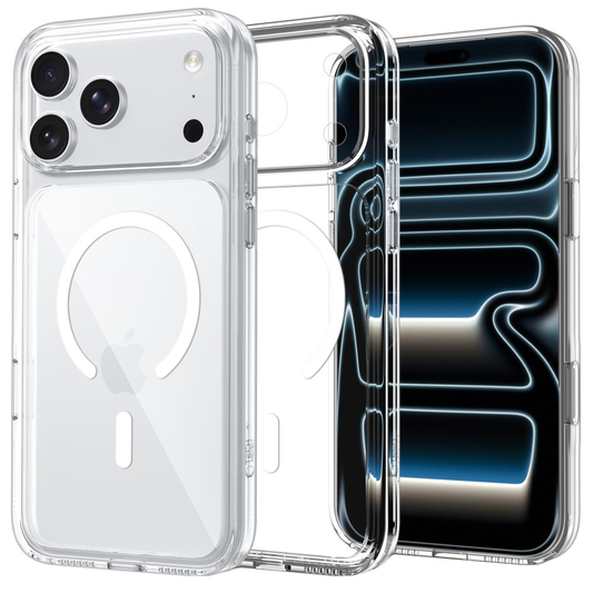 MagSafe puzdro pre Apple iPhone 18 Pro / 17 Pro, Tech-Protect, Flexair Hybrid CC, priehľadné