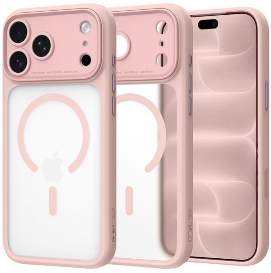 Puzdro MagSafe pre Apple iPhone 18 Pro / 17 Pro, Tech-Protect, MagPeak CC, matná ružová