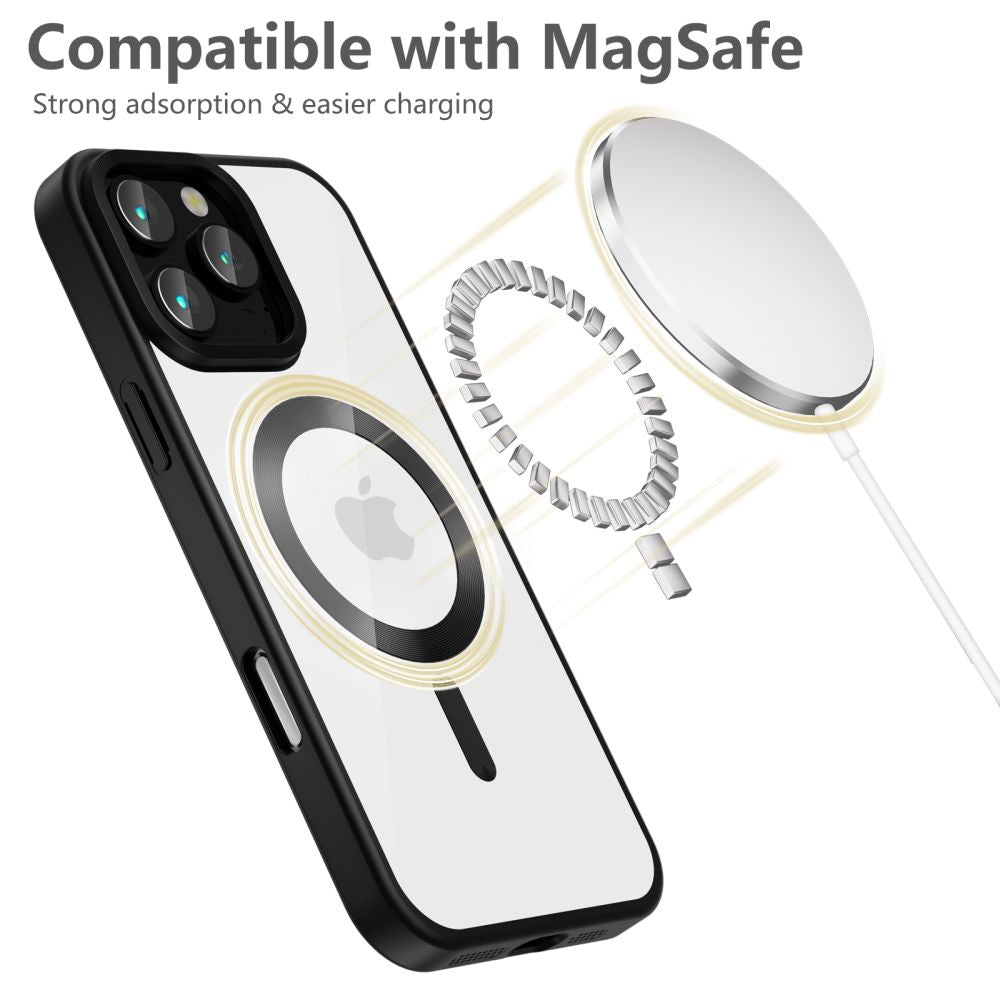 MagSafe Case for Apple iPhone 16 Pro, Tech-Protect, Magflex Satin, Black 