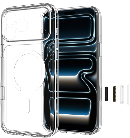 MagSafe puzdro pre Apple iPhone 18 Pro / 17 Pro, Tech-Protect, Flexair Hybrid CC, priehľadné