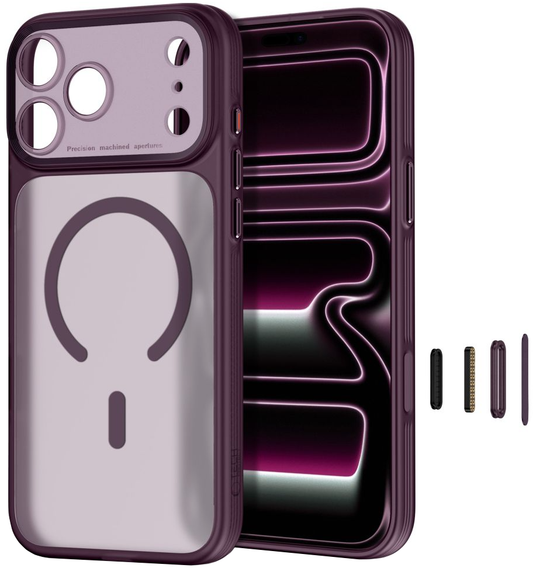 MagSafe puzdro pre Apple iPhone 18 Pro / 17 Pro, Tech-Protect, MagPeak CC, Matná vínová