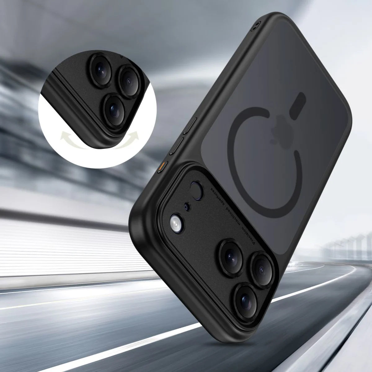 Puzdro MagSafe pre Apple iPhone 17 Pro Max, Tech-Protect, MagPeak, Matná Čierna