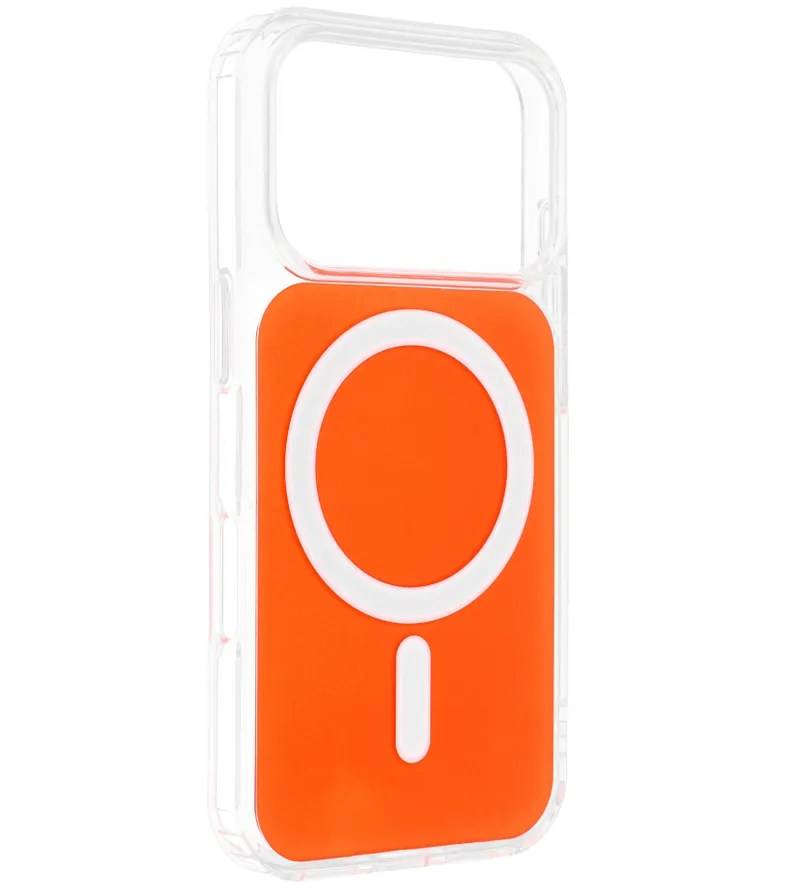 MagSafe kryt pre Apple iPhone 17e / 16e, OEM, Clear Fusion Mag Cover, Oranžový