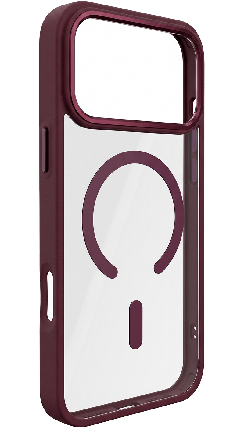 MagSafe Case for Apple iPhone 18 Pro / 17 Pro, OEM, Color Clear Mag, Burgundy