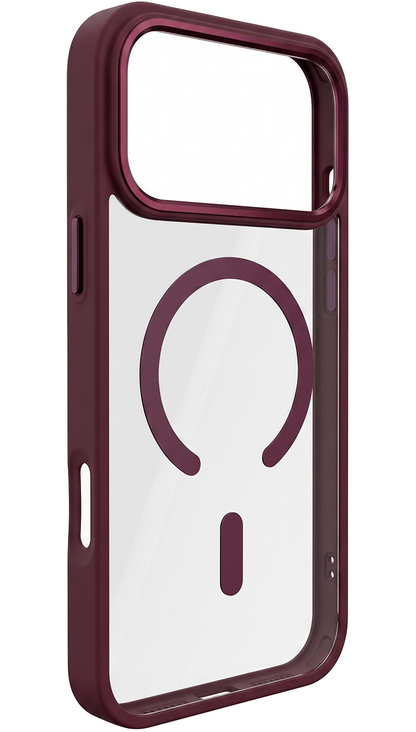 MagSafe Case for Apple iPhone 18 Pro / 17 Pro, OEM, Color Clear Mag, Burgundy