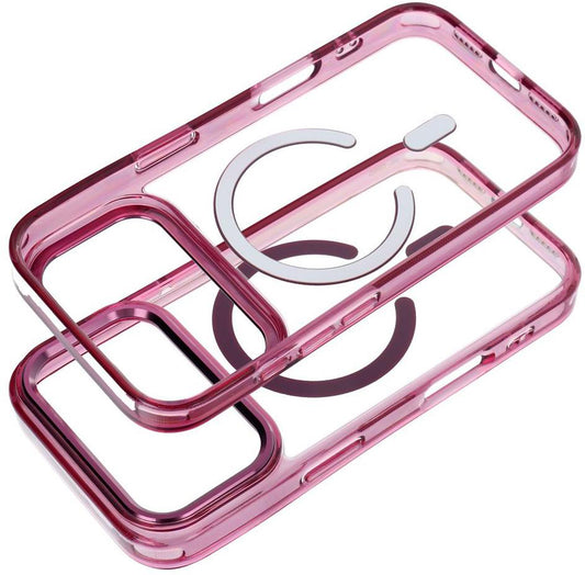 Puzdro MagSafe pre Apple iPhone 18 Pro / iPhone 17 Pro, OEM, Frame Clear Hybrid, bordové