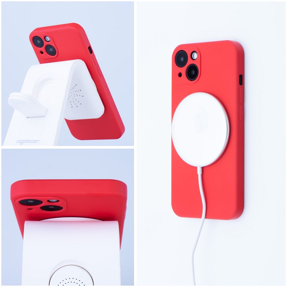 MagSafe puzdro pre Apple iPhone 17e / 16e, OEM, Silicone Mag, červené