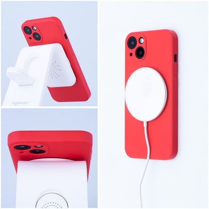 MagSafe puzdro pre Apple iPhone 17e / 16e, OEM, Silicone Mag, červené