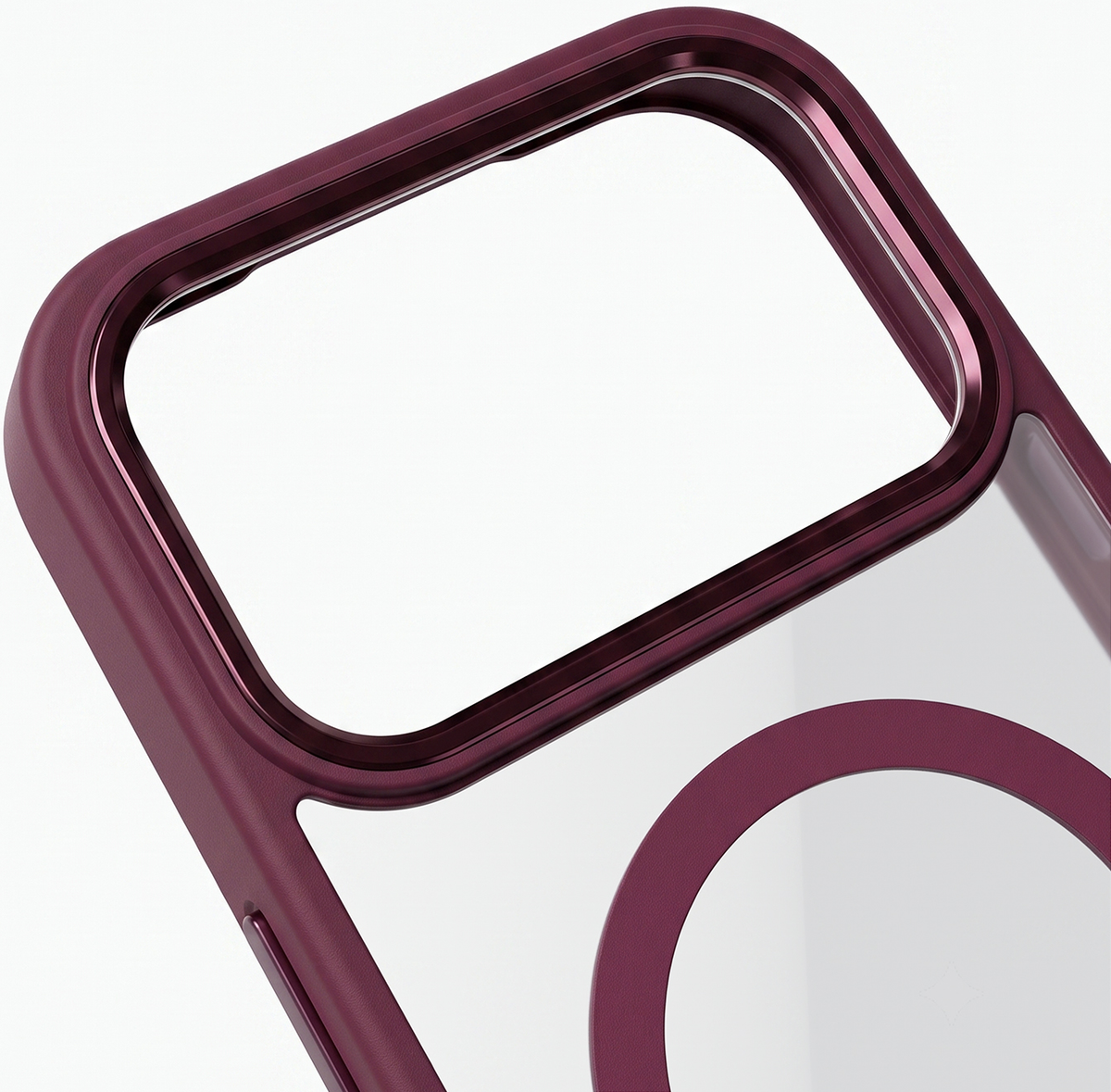 MagSafe Case for Apple iPhone 18 Pro / 17 Pro, OEM, Color Clear Mag, Burgundy