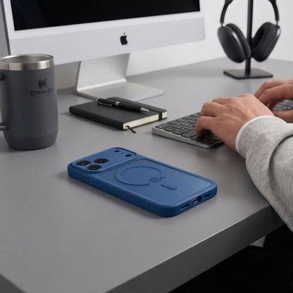 MagSafe puzdro pre Apple iPhone 18 Pro Max / 17 Pro Max, Tech-Protect, BasicMag, Matná námornícka modrá