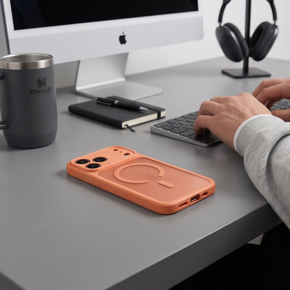 MagSafe puzdro pre Apple iPhone 18 Pro Max / 17 Pro Max, Tech-Protect, BasicMag, Matná oranžová