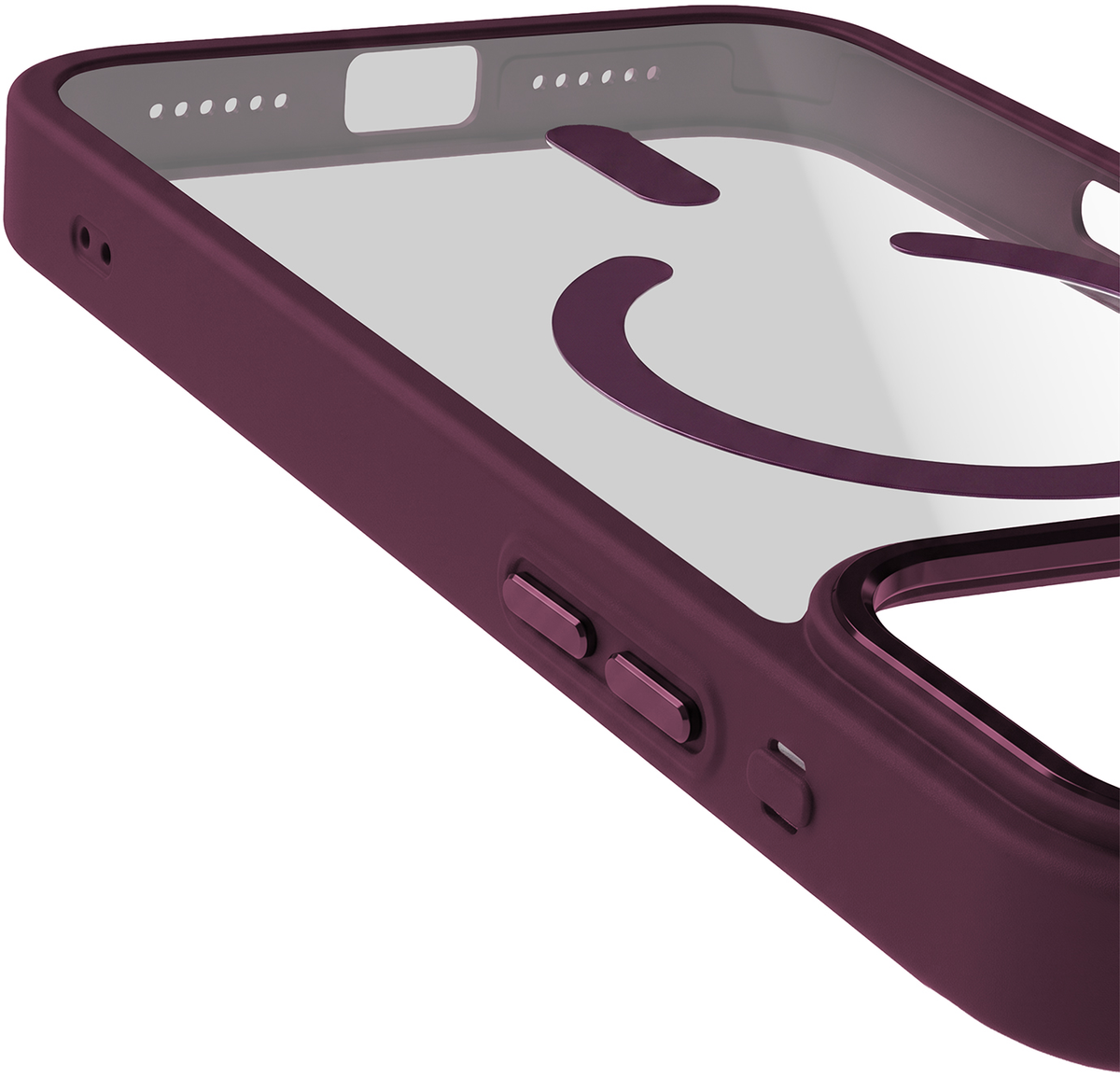 MagSafe Case for Apple iPhone 18 Pro / 17 Pro, OEM, Color Clear Mag, Burgundy