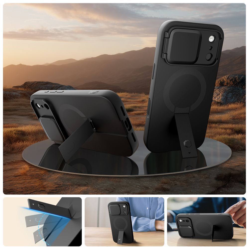 Puzdro MagSafe pre Apple iPhone 17 Pro, Tech-Protect, Kevlar Aura, Čierne