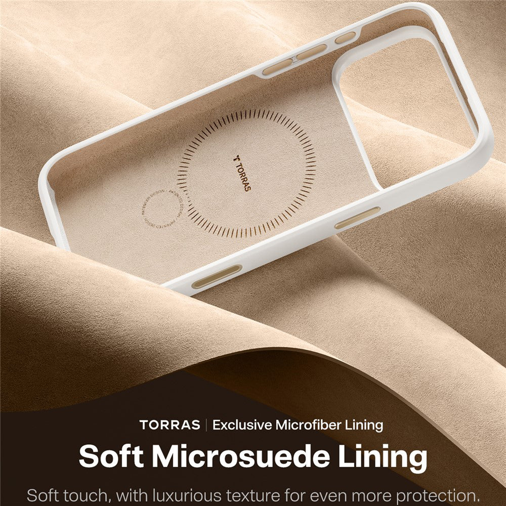 Puzdro MagSafe pre Apple iPhone 17 Pro, Torras, QPRO Silicone, Biela