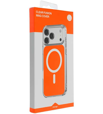 MagSafe kryt pre Apple iPhone 17e / 16e, OEM, Clear Fusion Mag Cover, Oranžový