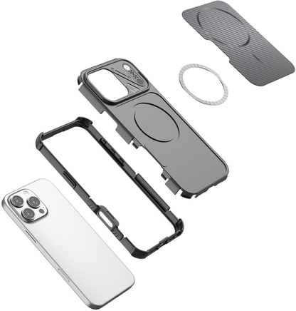 MagSafe puzdro pre Apple iPhone 16 Pro, OEM, ochrana uhlíkových vlákien a rohov, čierne