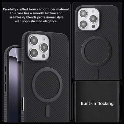 MagSafe puzdro pre Apple iPhone 16 Pro, OEM, Carbon Metal Ring, čierne