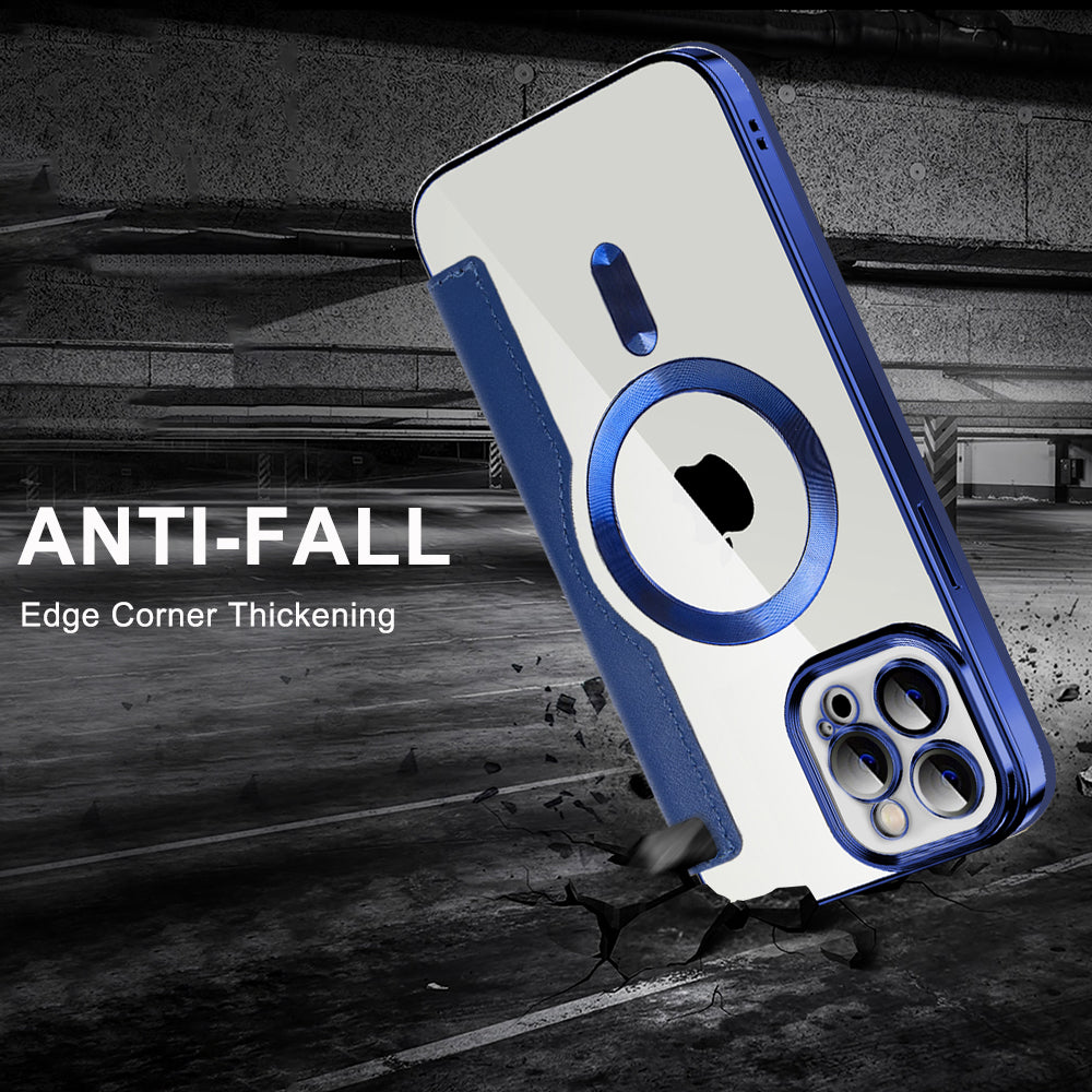 MagSafe Case for Apple iPhone 11 Pro Max, Techsuit, SmartMag Book, Brown