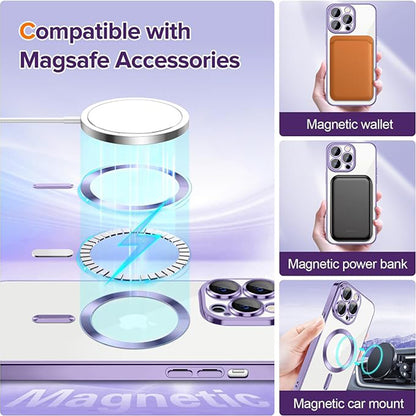 MagSafe puzdro pre Apple iPhone 12 Pro, Techsuit, Luxury Crystal, Svetlofialové