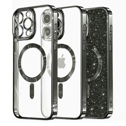 MagSafe puzdro pre Apple iPhone 12 Pro, Techsuit, Luxury Glitter, Čierne