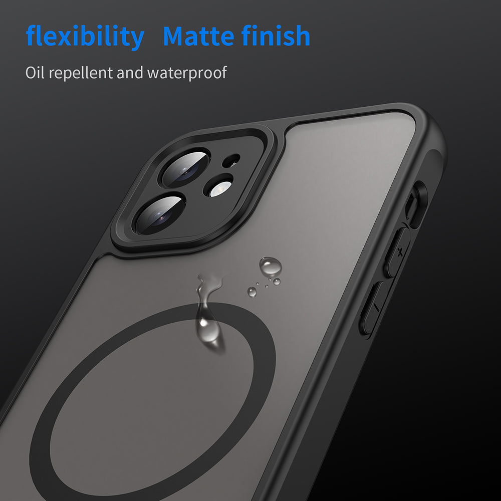 MagSafe puzdro pre Apple iPhone 12, Techsuit, HaloFrost II, čierne