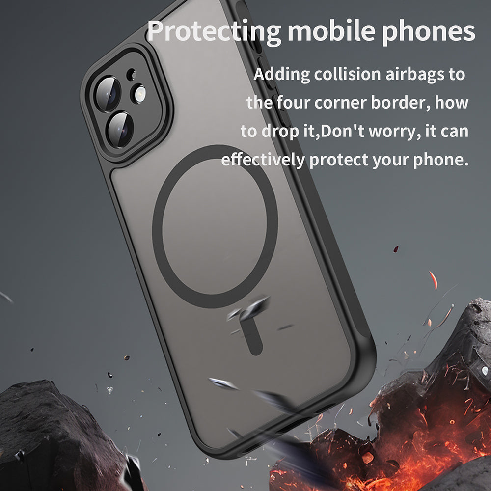 MagSafe puzdro pre Apple iPhone 12, Techsuit, HaloFrost II, čierne