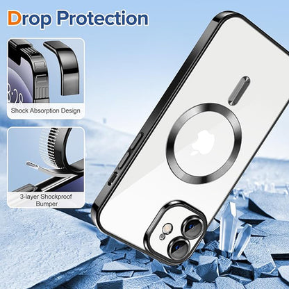MagSafe Case for Apple iPhone 12, Techsuit, Luxury Crystal, Black