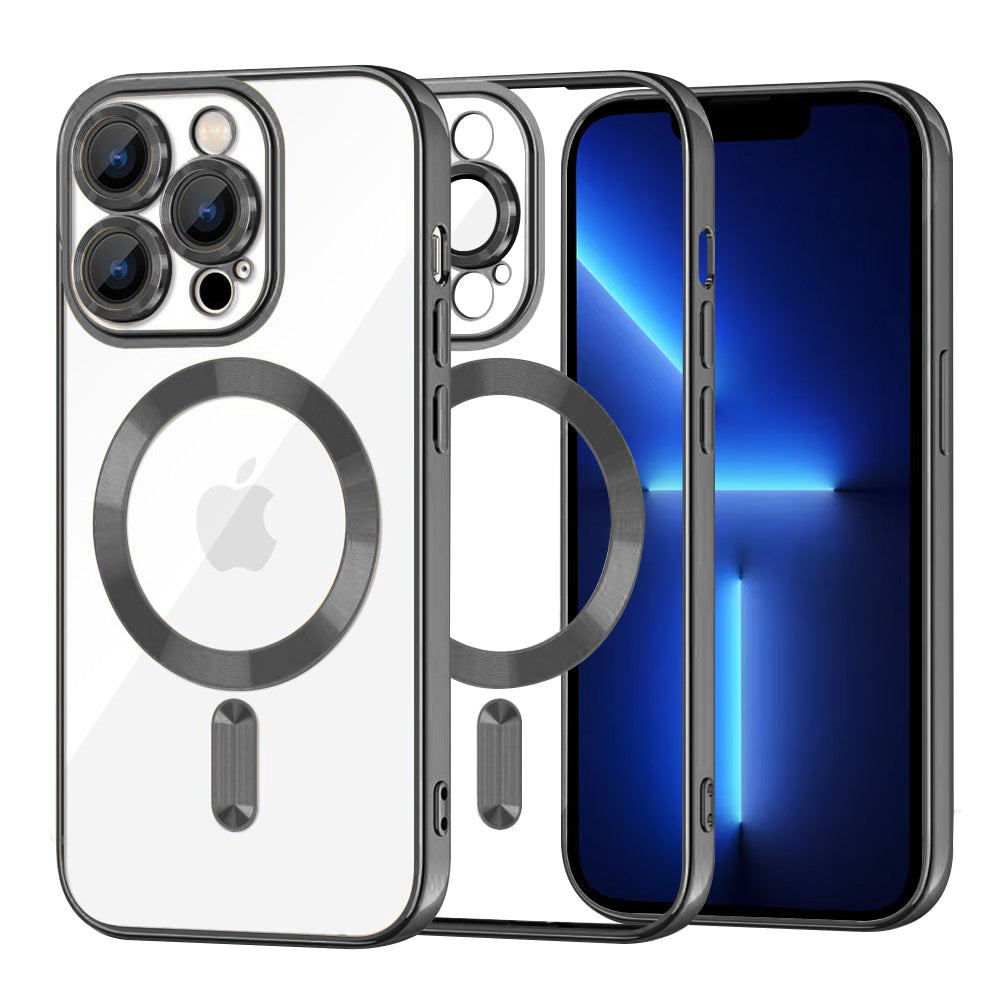 MagSafe puzdro pre Apple iPhone 13 Pro Max, Techsuit, Luxury Crystal, čierne