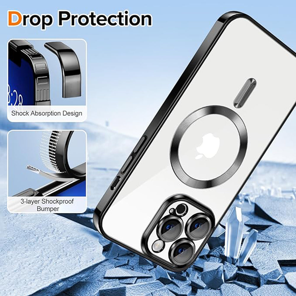 MagSafe puzdro pre Apple iPhone 13 Pro Max, Techsuit, Luxury Crystal, čierne