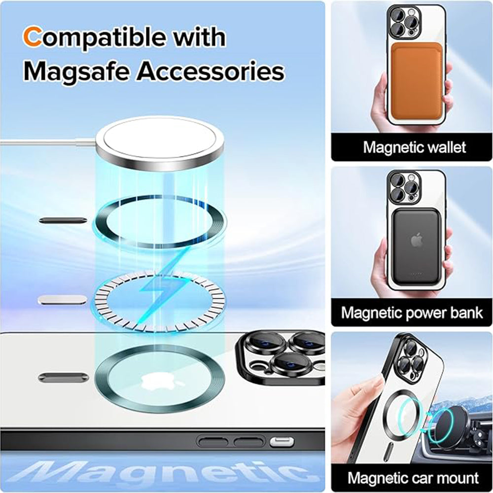 MagSafe puzdro pre Apple iPhone 13 Pro Max, Techsuit, Luxury Crystal, čierne