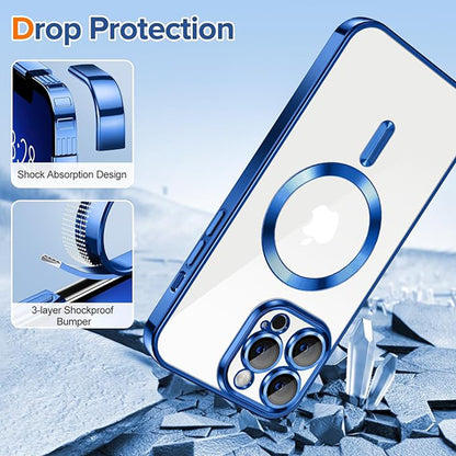 MagSafe Case for Apple iPhone 13 Pro, Techsuit, Luxury Crystal, Dark Blue