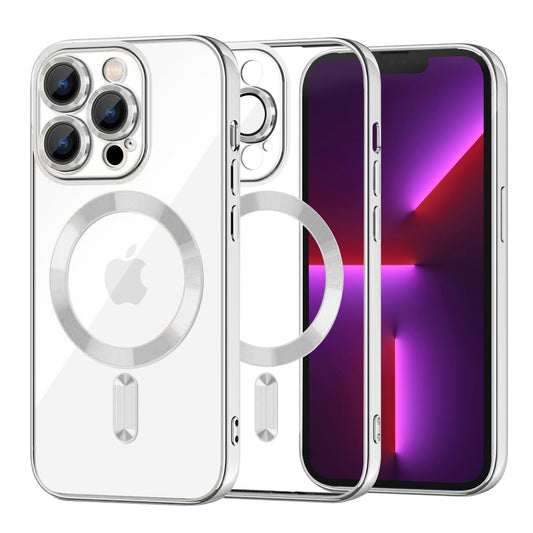 MagSafe puzdro pre Apple iPhone 13 Pro, Techsuit, Luxury Crystal, Strieborné