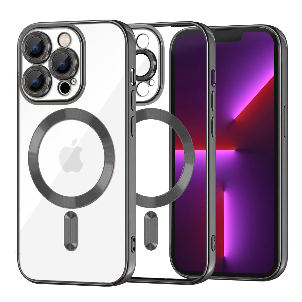 MagSafe puzdro pre Apple iPhone 13 Pro, Techsuit, Luxury Crystal, čierne