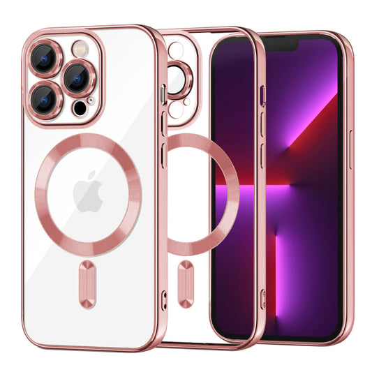 MagSafe puzdro pre Apple iPhone 13 Pro, Techsuit, Luxury Crystal, Ružové