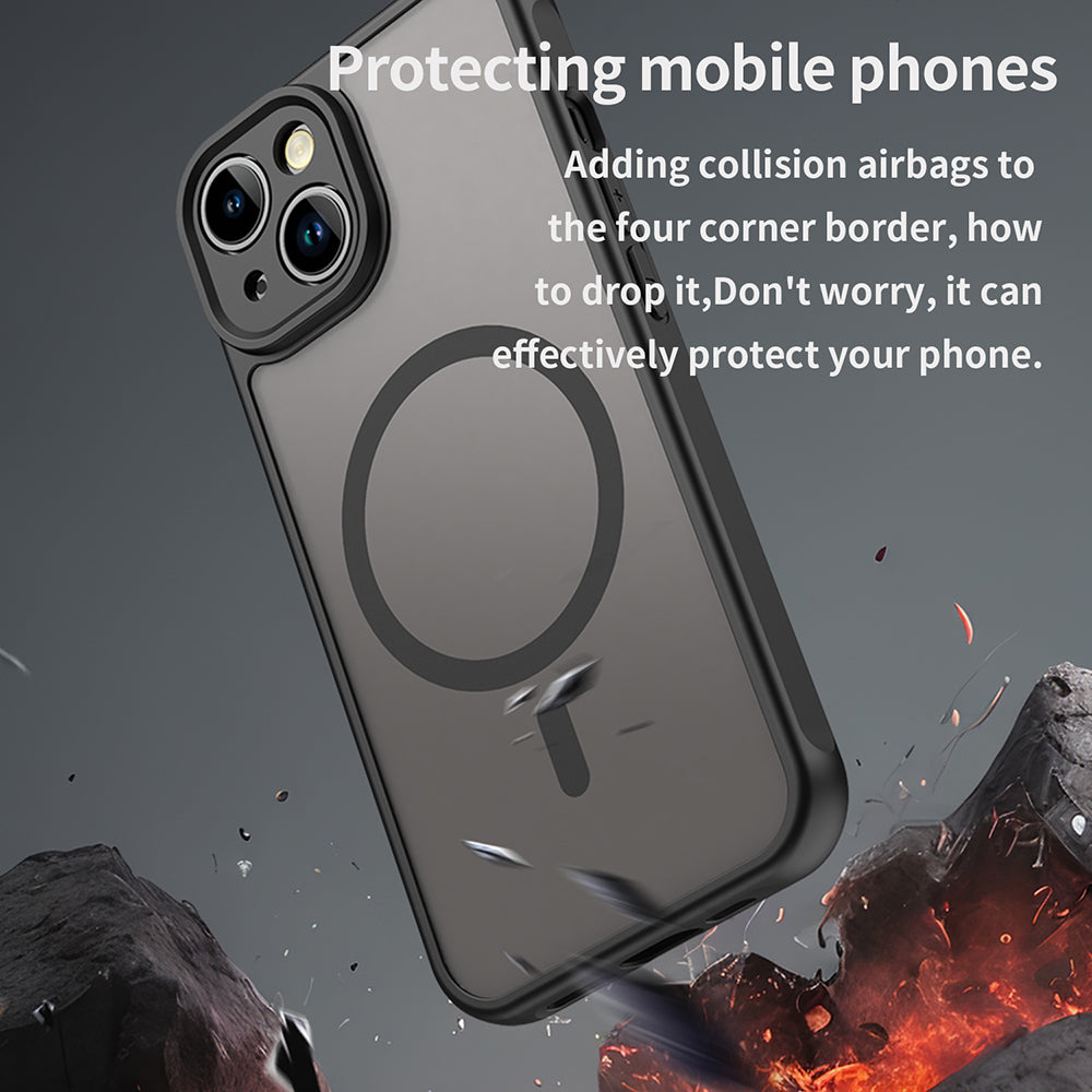 MagSafe puzdro pre Apple iPhone 13, Techsuit, HaloFrost II, Čierne