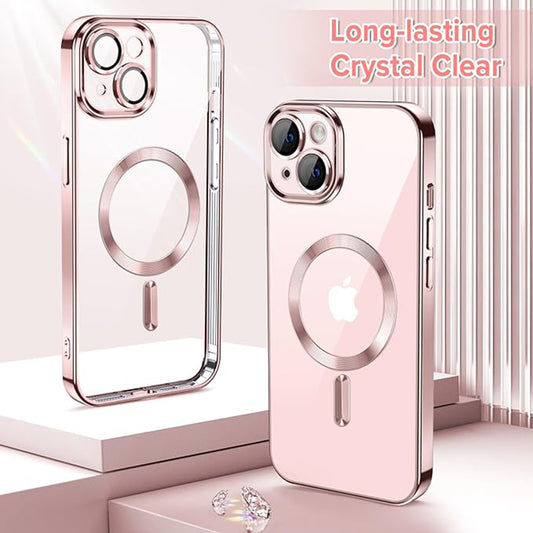 MagSafe puzdro pre Apple iPhone 13, Techsuit, Luxury Crystal, Ružové