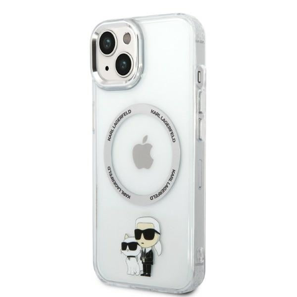 Puzdro MagSafe pre Apple iPhone 14 Plus, Karl Lagerfeld, Ikonik Karl & Choupette, Transparentné