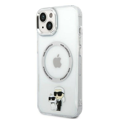 Puzdro MagSafe pre Apple iPhone 14 Plus, Karl Lagerfeld, Ikonik Karl & Choupette, Transparentné