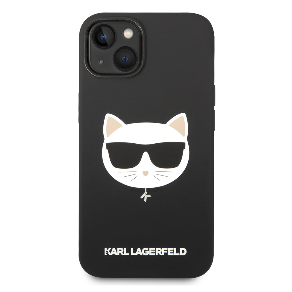 Puzdro MagSafe pre Apple iPhone 14 Plus, Karl Lagerfeld, Silicone Choupette's Head, Čierne