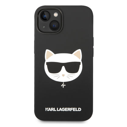 Puzdro MagSafe pre Apple iPhone 14 Plus, Karl Lagerfeld, Silicone Choupette's Head, Čierne