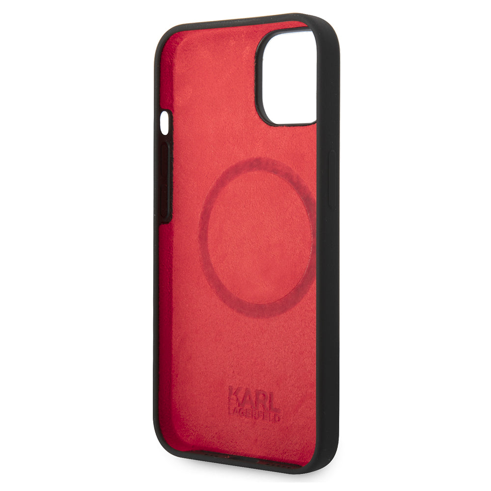 Puzdro MagSafe pre Apple iPhone 14 Plus, Karl Lagerfeld, Silicone Choupette's Head, Čierne