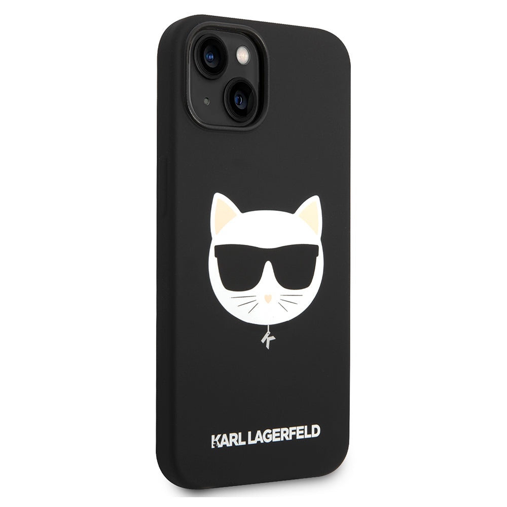 Puzdro MagSafe pre Apple iPhone 14 Plus, Karl Lagerfeld, Silicone Choupette's Head, Čierne
