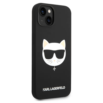 Puzdro MagSafe pre Apple iPhone 14 Plus, Karl Lagerfeld, Silicone Choupette's Head, Čierne