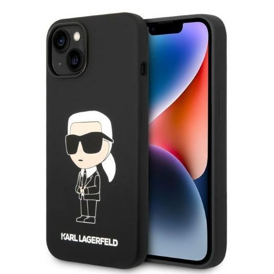 Puzdro MagSafe pre Apple iPhone 14 Plus, Karl Lagerfeld, Silicone Ikonik Karl, Čierne